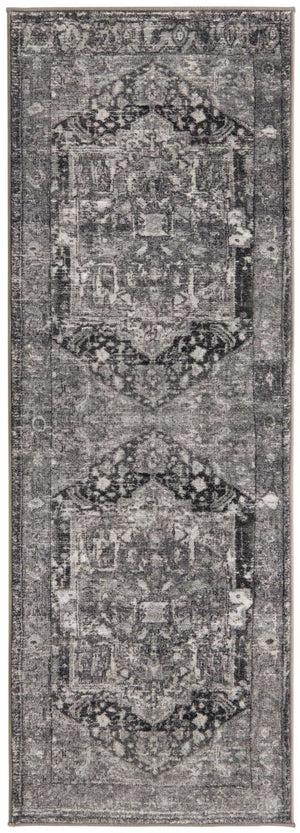 Steel Gray 2' 2 x 6' Medina Washable Runner Rug