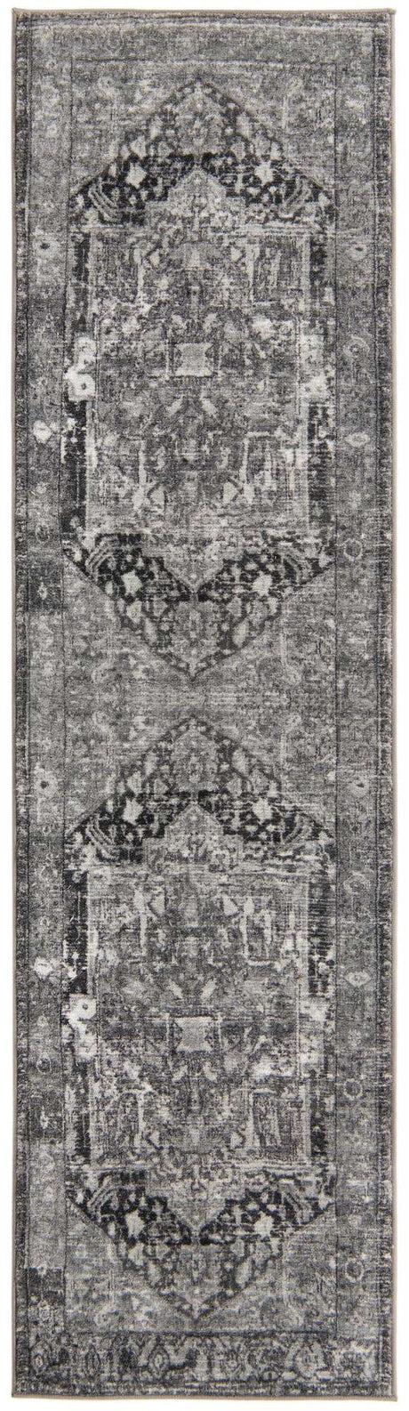 Steel Gray 2' 2 x 8' Medina Washable Runner Rug