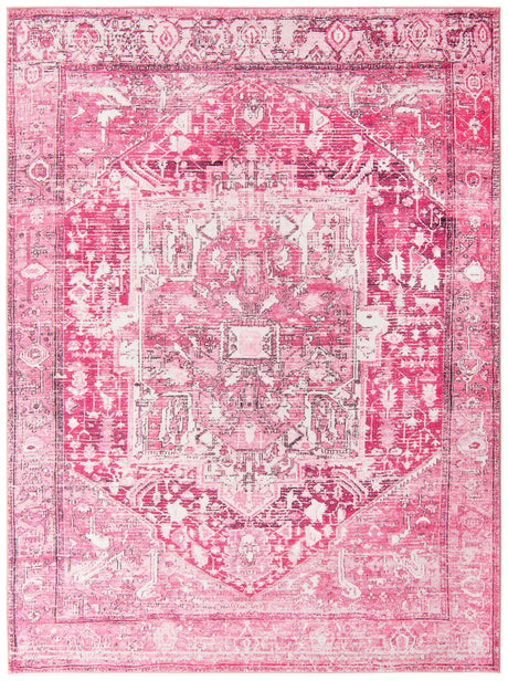 Plumrose Pink 8' x 10' 4 Medina Washable Rectangle Rug