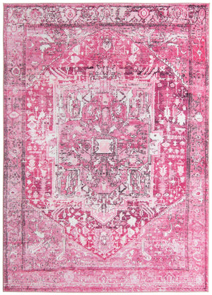 Plumrose Pink 7' x 9' Medina Washable Rectangle Rug