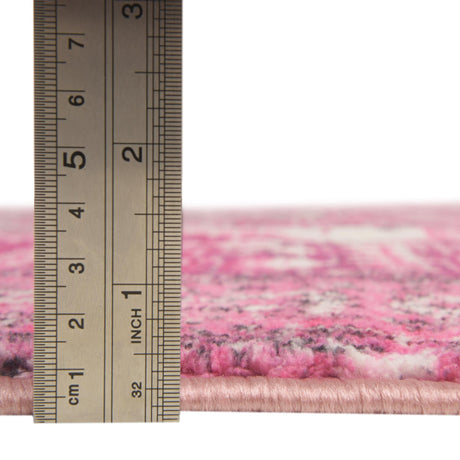 Washable Plumrose Pink 2' 2 x 3' Medina Rectangle Area Rug Easy to Clean Stain Resistant & Durable Polyester Classic Carpet for Home Decor & Design for Sale at Rug Engine