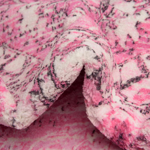 Plumrose Pink 8' x 10' 4 Medina Washable Rectangle Rug