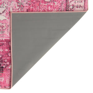 Plumrose Pink 8' x 10' 4 Medina Washable Rectangle Rug