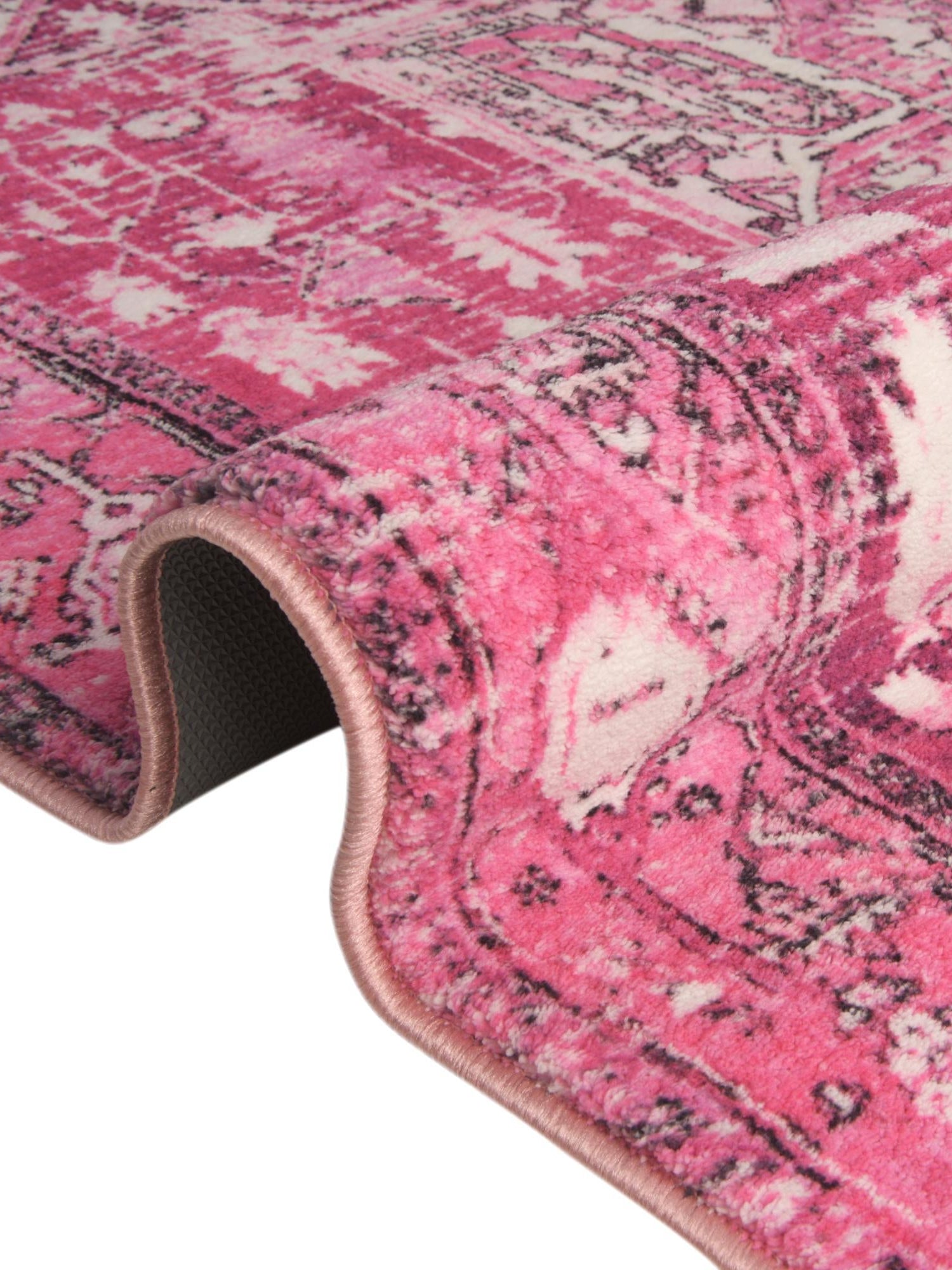 Washable Plumrose Pink 7' 10 x 10' 4 Medina Rectangle Area Rug Easy to Clean Stain Resistant & Durable Polyester Classic Carpet for Home Decor & Design for Sale at Rug Engine