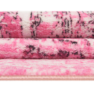 Plumrose Pink 7' x 9' Medina Washable Rectangle Rug
