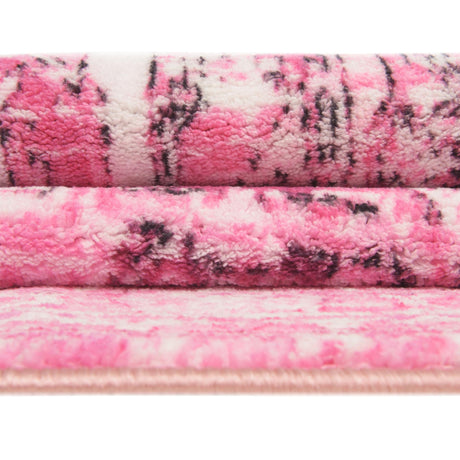 Washable Plumrose Pink 7' 10 x 10' 4 Medina Rectangle Area Rug Easy to Clean Stain Resistant & Durable Polyester Classic Carpet for Home Decor & Design for Sale at Rug Engine