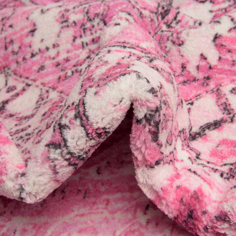 Washable Plumrose Pink 2' 2 x 7' 10 Medina Runner Area Rug Easy to Clean Stain Resistant & Durable Polyester Classic Carpet for Home Decor & Design for Sale at Rug Engine