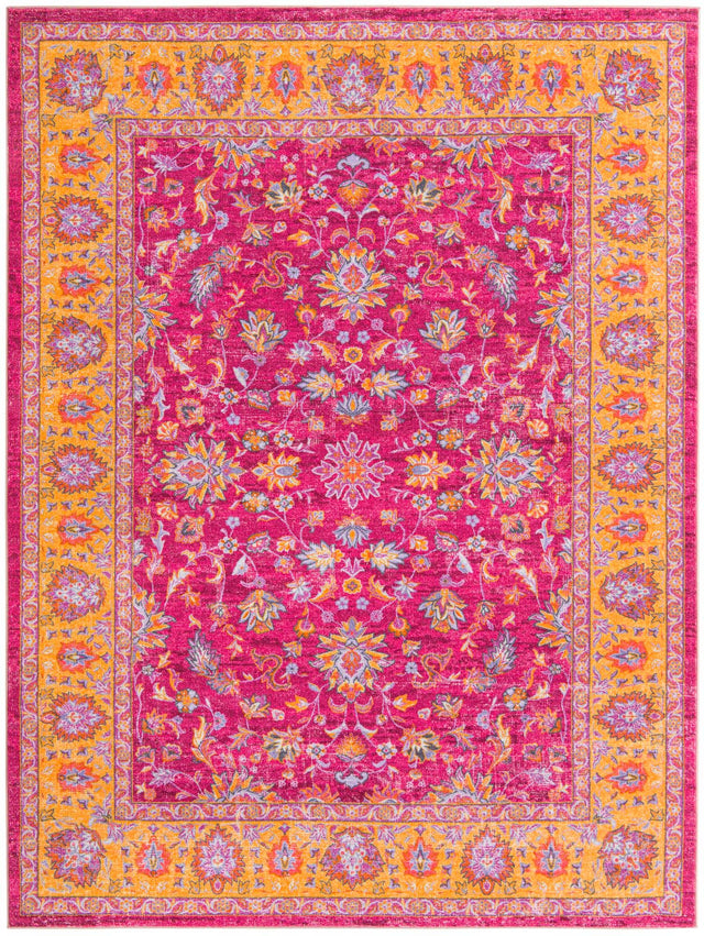 Berry Pink 8' x 10' 4 Medina Washable Rectangle Rug