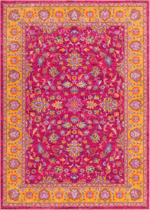 Berry Pink 7' x 9' Medina Washable Rectangle Rug