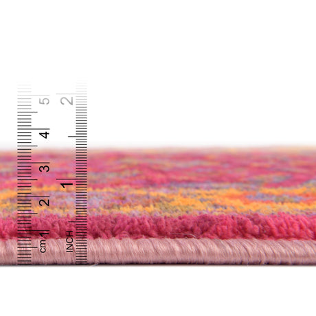 Washable Berry Pink 5' 3 x 7' 9 Medina Rectangle Area Rug Easy to Clean Stain Resistant & Durable Polyester Classic Carpet for Home Decor & Design for Sale at Rug Engine