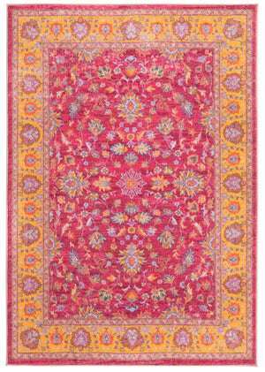 Berry Pink 4' 4 x 6' Medina Washable Rectangle Rug