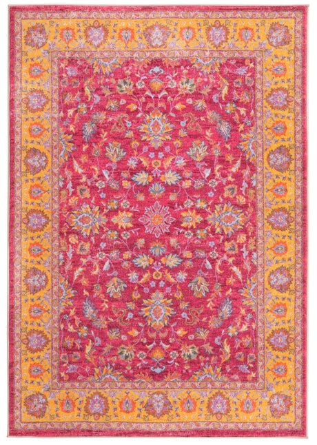 Berry Pink 4' 4 x 6' Medina Washable Rectangle Rug