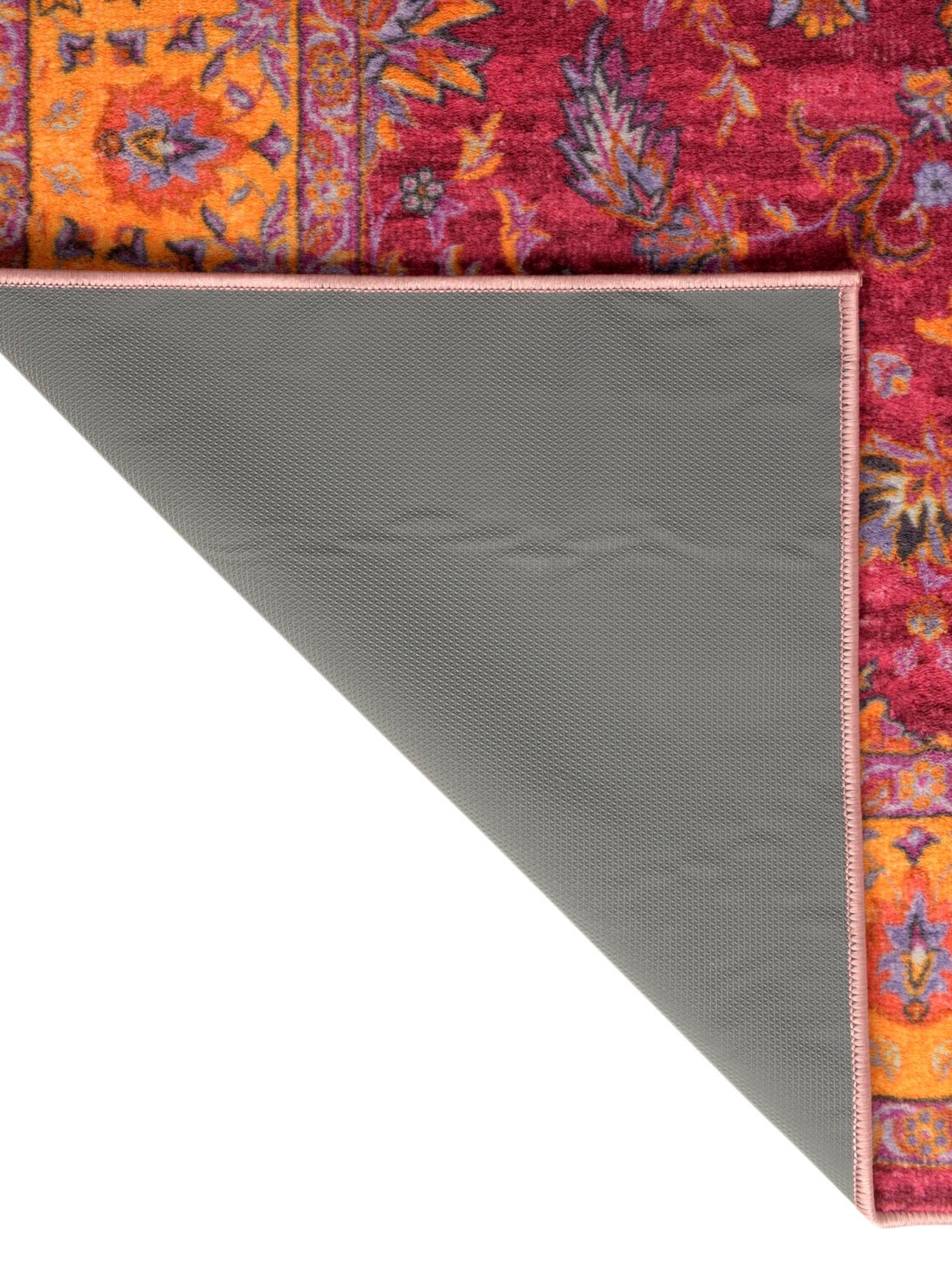 Washable Berry Pink 3' 3 x 3' 3 Medina Square Area Rug Easy to Clean Stain Resistant & Durable Polyester Classic Carpet for Home Decor & Design for Sale at Rug Engine