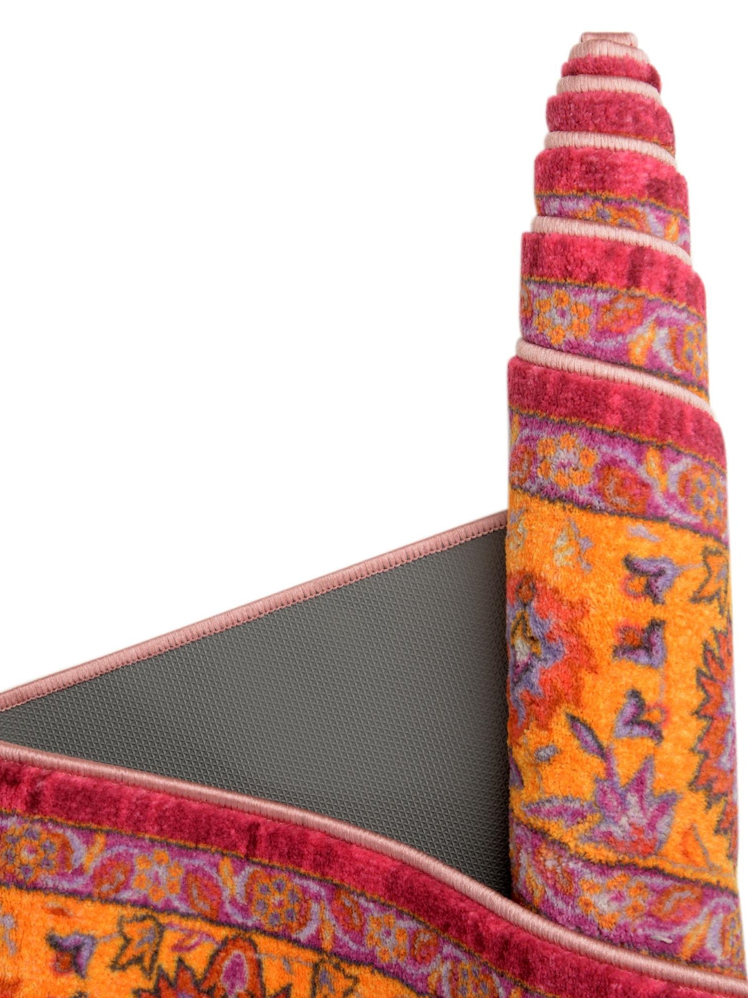 Washable Berry Pink 3' 3 x 3' 3 Medina Square Area Rug Easy to Clean Stain Resistant & Durable Polyester Classic Carpet for Home Decor & Design for Sale at Rug Engine