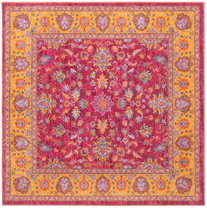 Berry Pink 5' 3 x 5' 3 Medina Washable Square Rug