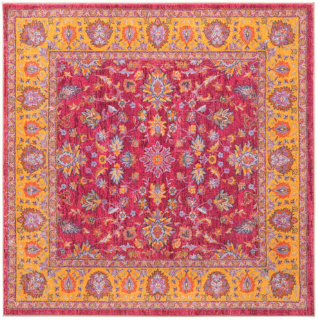 Berry Pink 5' 3 x 5' 3 Medina Washable Square Rug
