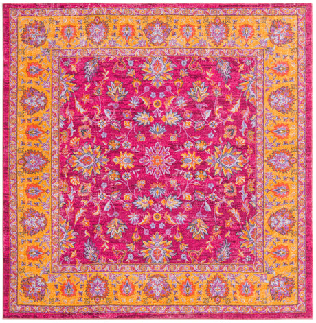 Berry Pink 8' x 8' Medina Washable Square Rug