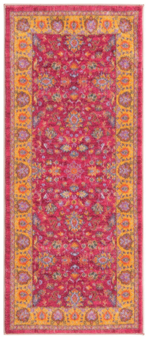 Berry Pink 2' 2 x 5' Medina Washable Runner Rug