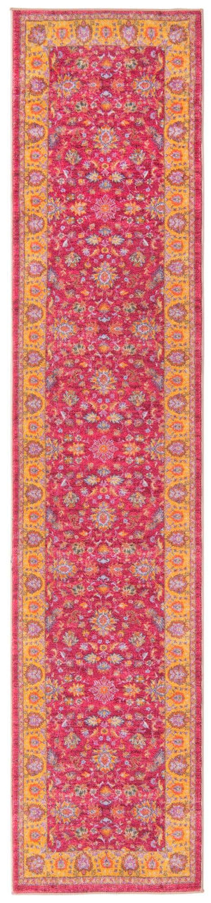 Berry Pink 2' 2 x 10' Medina Washable Runner Rug