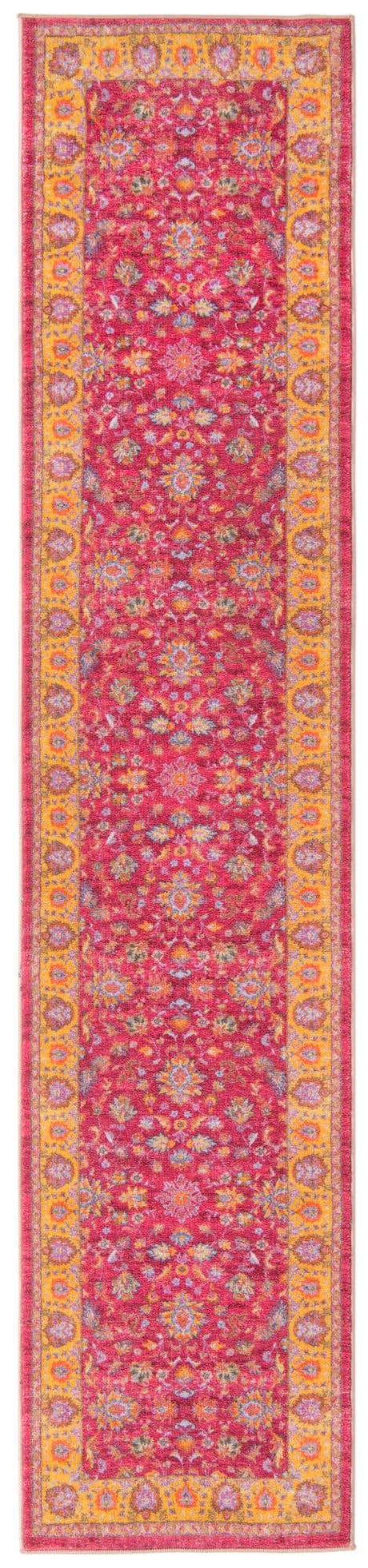 Berry Pink 2' 2 x 10' Medina Washable Runner Rug