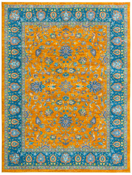 Sunshine Yellow 8' x 10' 4 Medina Washable Rectangle Rug