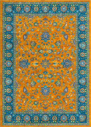 Sunshine Yellow 7' x 9' Medina Washable Rectangle Rug