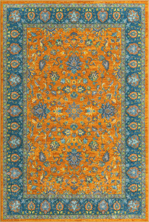 Sunshine Yellow 5' 3 x 8' Medina Washable Rectangle Rug