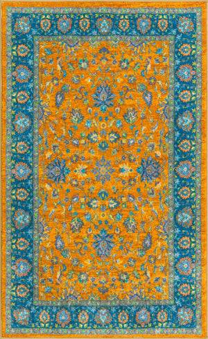Sunshine Yellow 3' 3 x 5' 3 Medina Washable Rectangle Rug
