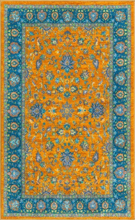 Sunshine Yellow 3' 3 x 5' 3 Medina Washable Rectangle Rug