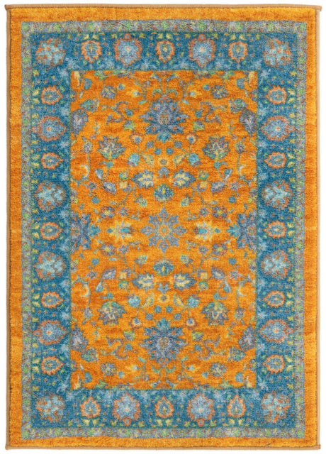 Sunshine Yellow 2' 2 x 3' Medina Washable Rectangle Rug