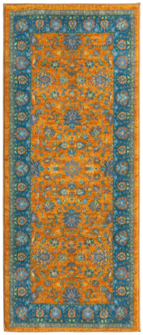Sunshine Yellow 2' 2 x 5' Medina Washable Runner Rug