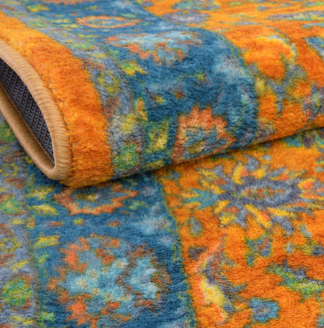 Washable Sunshine Yellow 2' 2 x 5' Medina Runner Area Rug Easy to Clean Stain Resistant & Durable Polyester Classic Carpet for Home Decor & Design for Sale at Rug Engine