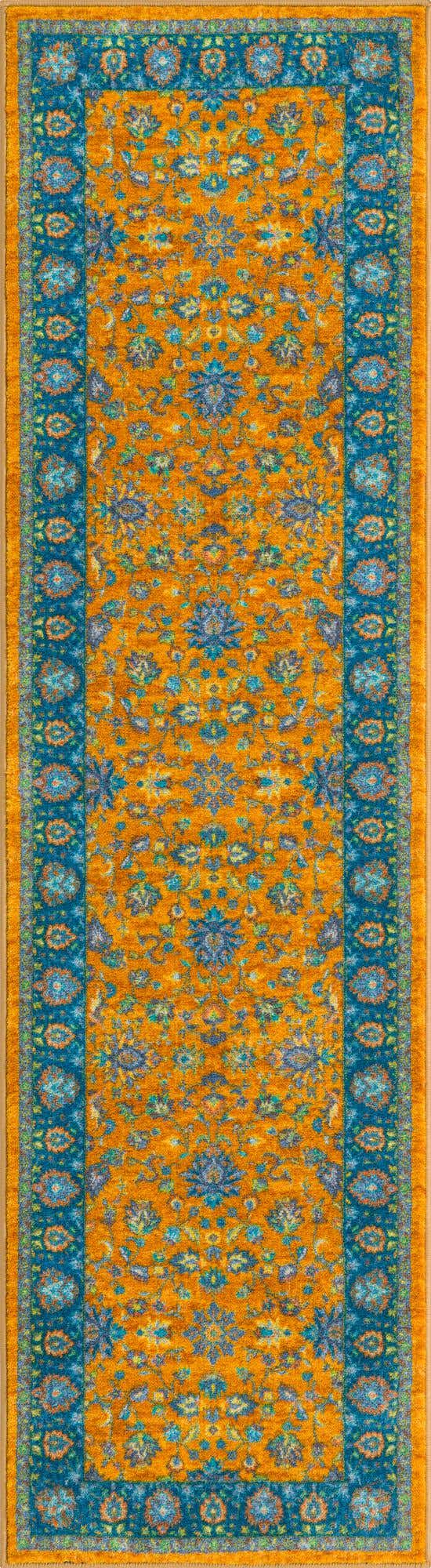 Sunshine Yellow 2' 2 x 8' Medina Washable Runner Rug