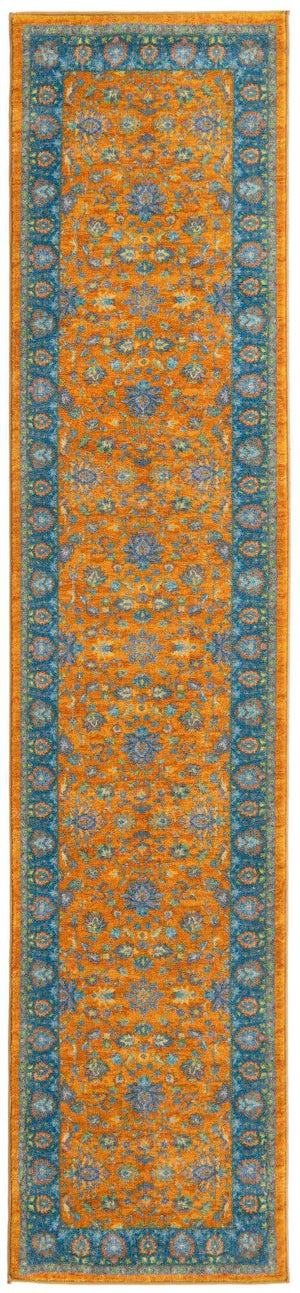 Sunshine Yellow 2' 2 x 10' Medina Washable Runner Rug