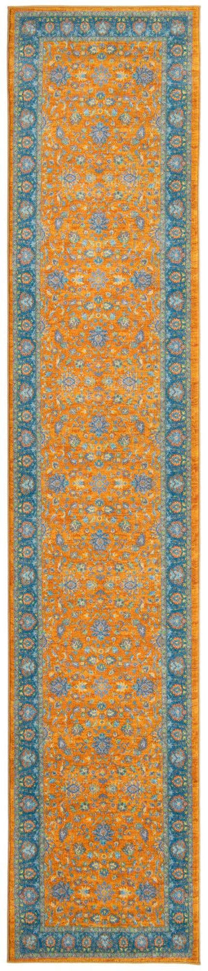 Sunshine Yellow 3' x 13' Medina Washable Runner Rug