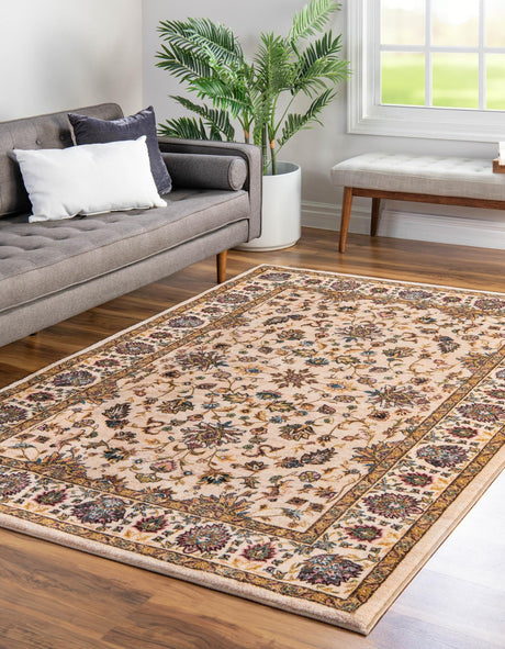 Washable Ivory 3' 3 x 5' 3 Medina Rectangle Area Rug Easy to Clean Stain Resistant & Durable Polyester Classic Carpet for Home Decor & Design for Sale at Rug Engine