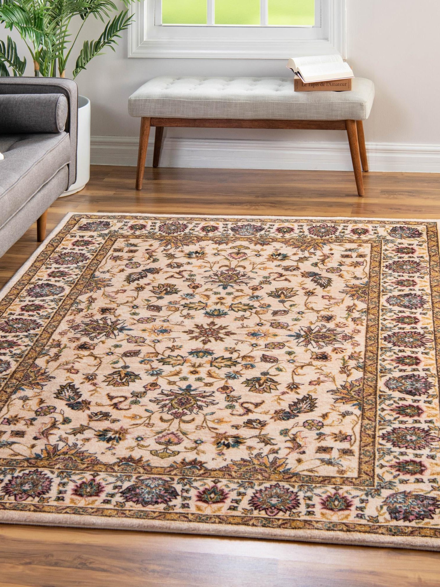 Washable Ivory 2' 2 x 3' Medina Rectangle Area Rug Easy to Clean Stain Resistant & Durable Polyester Classic Carpet for Home Decor & Design for Sale at Rug Engine
