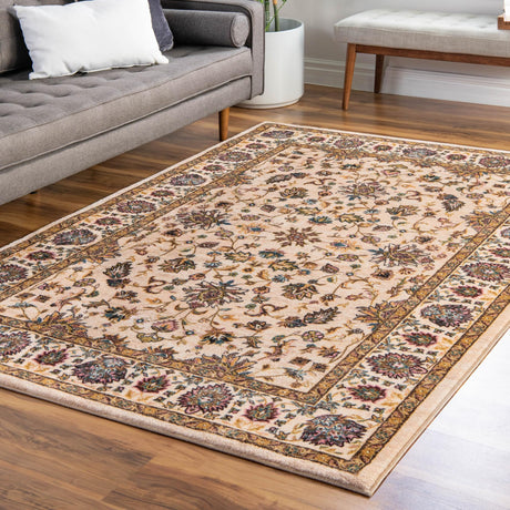 Washable Ivory 3' 3 x 5' 3 Medina Rectangle Area Rug Easy to Clean Stain Resistant & Durable Polyester Classic Carpet for Home Decor & Design for Sale at Rug Engine