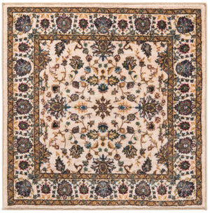 Washable Ivory 3' 3 x 3' 3 Medina Square Area Rug Easy to Clean Stain Resistant & Durable