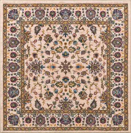 Ivory 5' 3 x 5' 3 Medina Washable Square Rug