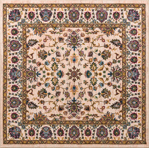Ivory 8' x 8' Medina Washable Square Rug