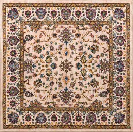Ivory 8' x 8' Medina Washable Square Rug