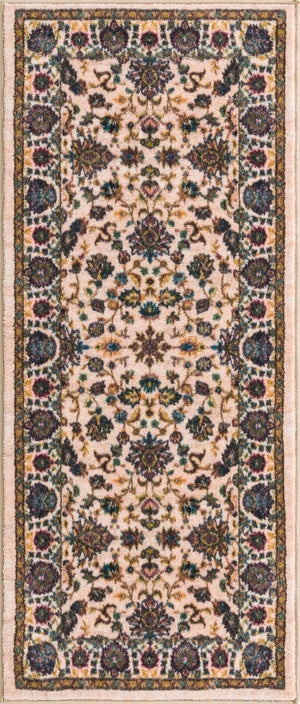 Ivory 2' 2 x 5' Medina Washable Runner Rug
