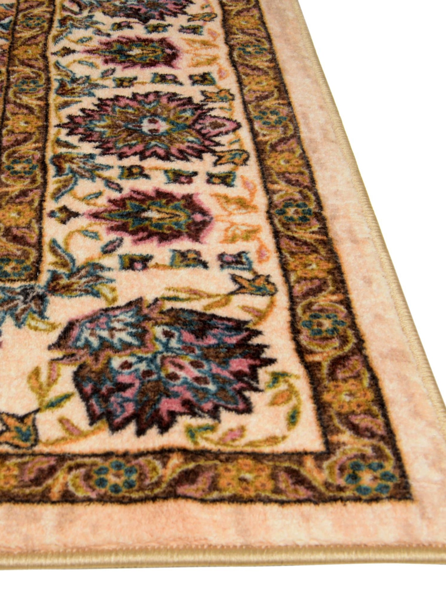 Washable Ivory 2' 2 x 6' Medina Runner Area Rug Easy to Clean Stain Resistant & Durable Polyester Classic Carpet for Home Decor & Design for Sale at Rug Engine
