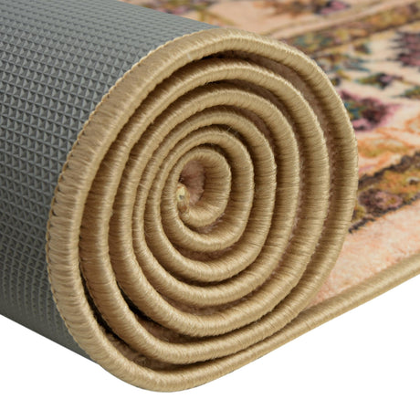 Washable Ivory 2' 2 x 6' Medina Runner Area Rug Easy to Clean Stain Resistant & Durable Polyester Classic Carpet for Home Decor & Design for Sale at Rug Engine