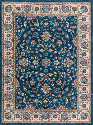 Egyptian Blue 7' x 9' Medina Washable Rectangle Rug
