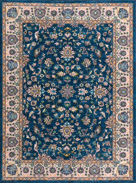 Egyptian Blue 7' x 9' Medina Washable Rectangle Rug