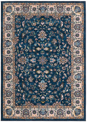 Egyptian Blue 4' 4 x 6' Medina Washable Rectangle Rug