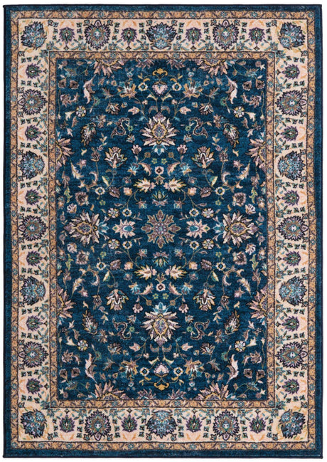 Egyptian Blue 4' 4 x 6' Medina Washable Rectangle Rug