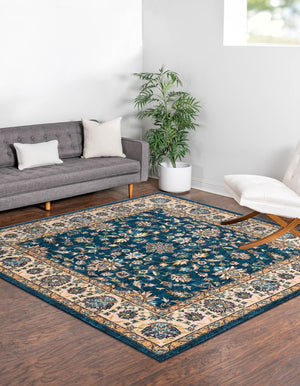 Egyptian Blue 3' 3 x 3' 3 Medina Washable Square Rug